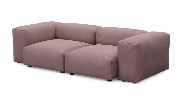 Прямой диван Фиджи двухсекционный темно-розового цвета - купить Прямые диваны по цене 59100.0