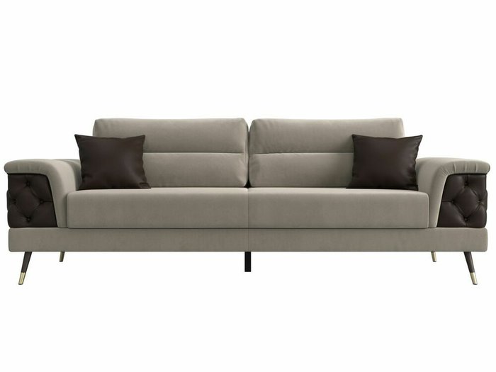  Прямой диван-кровать Лига 023 бежево-коричневого цвета - купить Прямые диваны по цене 67999.0