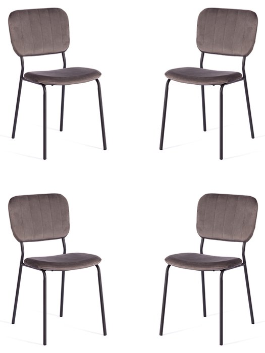 Набор из четырех стульев Carol серого цвета