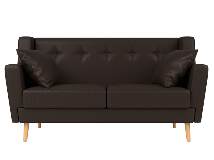 Диван Брайтон коричневого цвета (экокожа) - купить Прямые диваны по цене 27999.0