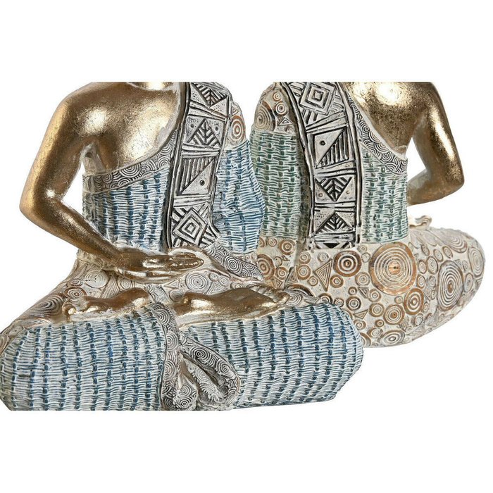 Декоративная фигура DKD Home Decor 18,6 x 9,7 x 27 cm Синий Будда бирюзовый Восточный Маринованный (2 штук) - купить Фигуры и статуэтки по цене 6099.0
