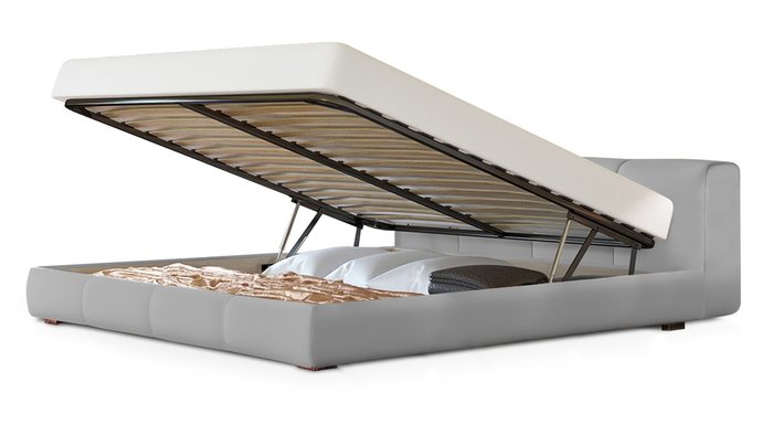 Кровать Митра 140х200 серого цвета - купить Кровати для спальни по цене 51500.0