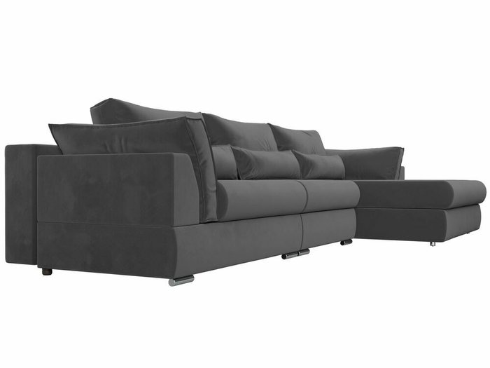 Угловой диван-кровать Пекин Long серого цвета угол правый - лучшие Угловые диваны в INMYROOM