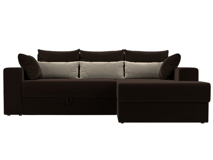 Угловой диван-кровать Мэдисон коричнево-бежевого цвета - купить Угловые диваны по цене 40990.0