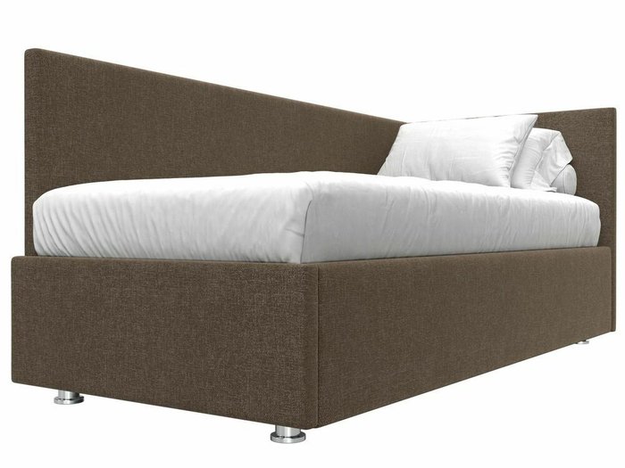 Кровать Лига 039 коричневого цвета с подъемным механизмом правая - лучшие Кровати для спальни в INMYROOM