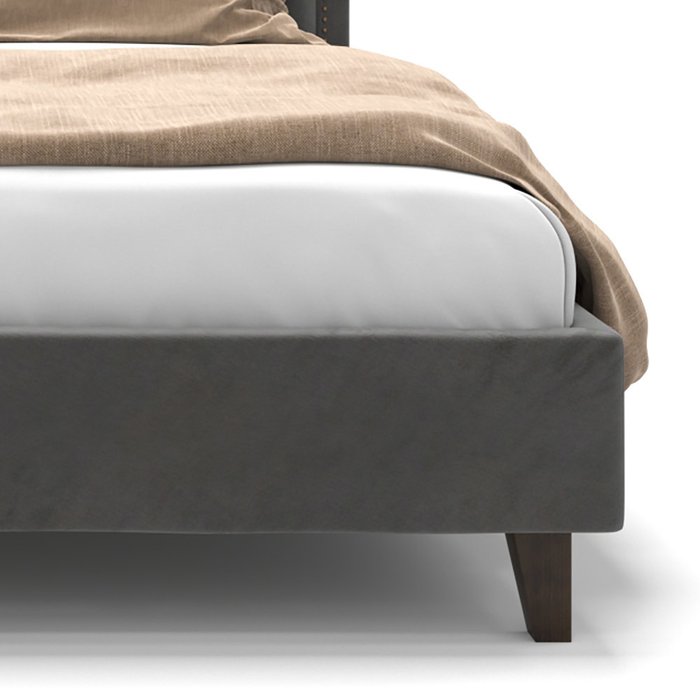 Кровать Celine серого цвета на ножках 160х200 - лучшие Кровати для спальни в INMYROOM