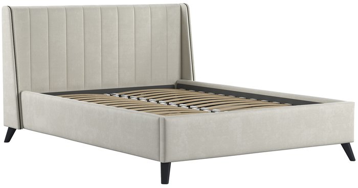 Кровать Виола 160х200 бежевого цвета без подъемного механизма - купить Кровати для спальни по цене 34000.0