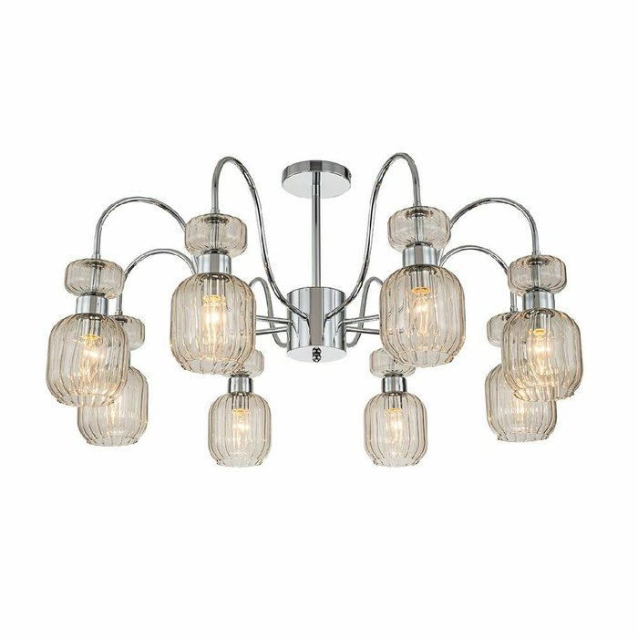 Люстра на штанге Gloss 1141/8PL Chrome/Beige (стекло, цвет бежевый) Люстра на штанге Gloss 1141/8PL Chrome/Beige (стекло, цвет бежевый)