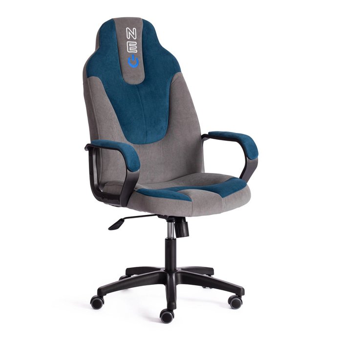 Компьютерное кресло Neo серо-синего цвета