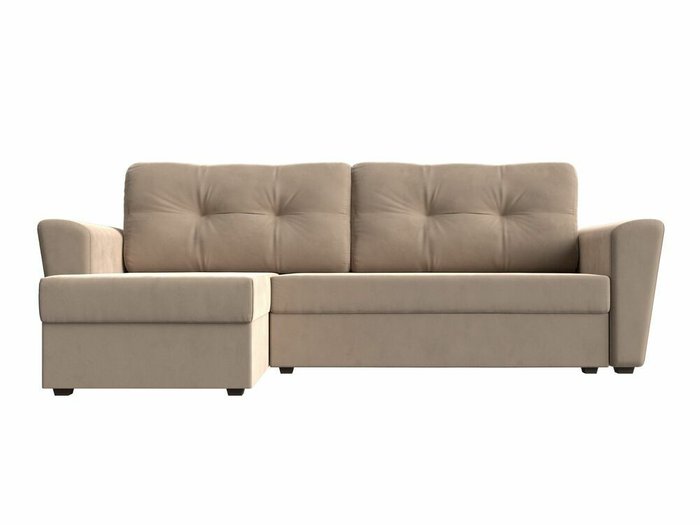 Угловой диван-кровать Амстердам лайт бежевого цвета левый угол - купить Угловые диваны по цене 30999.0