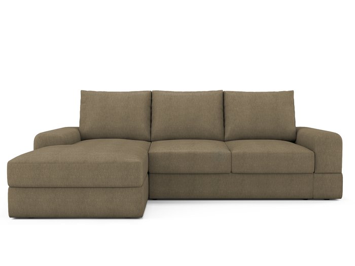 Угловой раскладной диван Elke левый светло-коричневого цвета