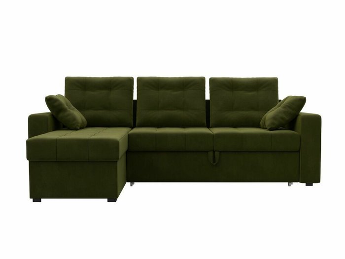 Угловой диван-кровать Камелот зеленого цвета левый угол - купить Угловые диваны по цене 45999.0