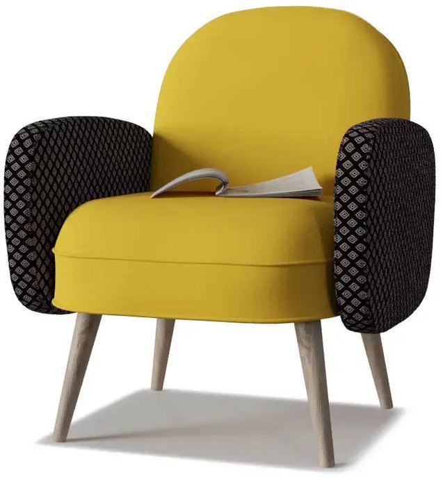 Кресло Бержер желтого цвета - лучшие Интерьерные кресла в INMYROOM