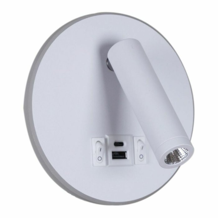 Спот 86203-9.2-001KT LED12W+USB WT (металл, цвет белый)