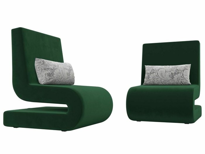 Набор из двух кресел Волна зеленого цвета - купить Комплекты мягкой мебели по цене 35999.0