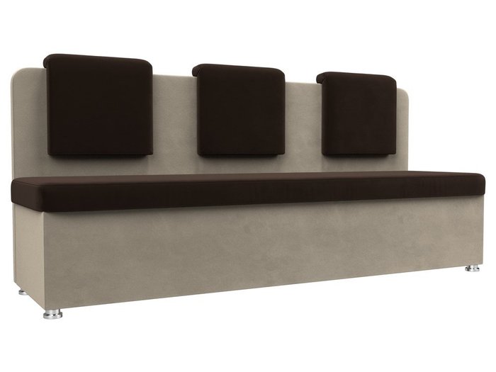 Кухонный прямой диван Маккон бежево-коричневого цвета