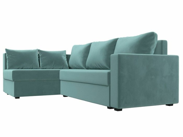 Угловой диван-кровать Мансберг бирюзового цвета левый угол - лучшие Угловые диваны в INMYROOM