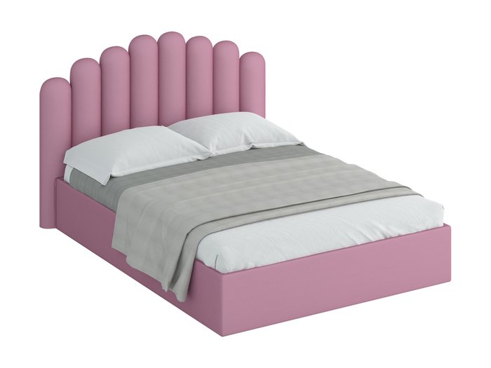 Кровать Queen Sharlotta розового цвета 160х200 с подъемным механизмом