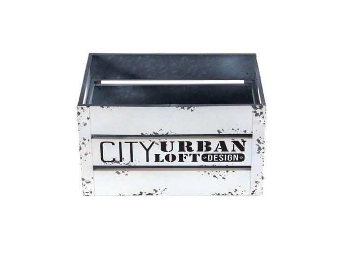 Ящик декоративный City Urban Loft M бело-серого цвета