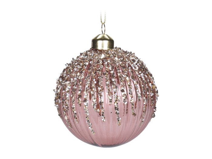 Елочное украшение шар Pink Shine розового цвета 
