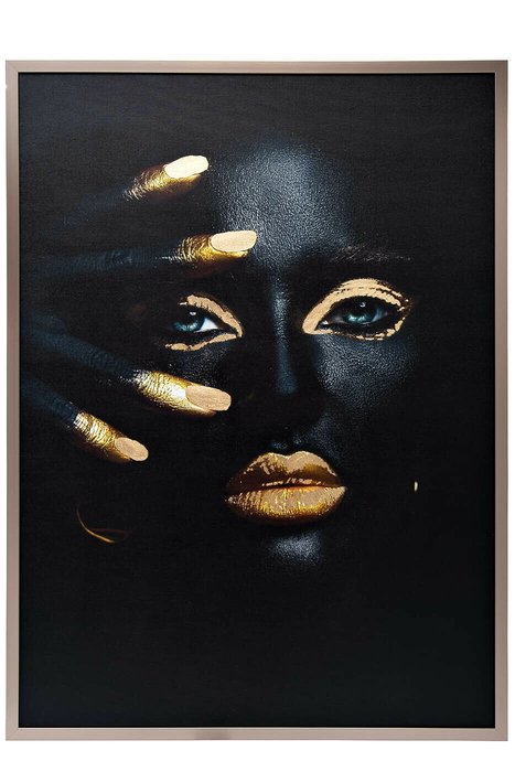 Постер Темная девушка 80х120 черно-золотого цвета