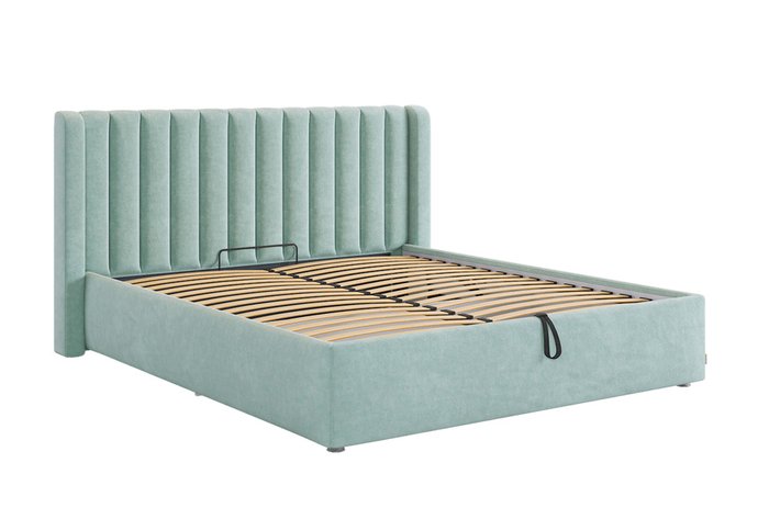 Кровать с подъемным механизмом Ева 160х200 бирюзового цвета - купить Кровати для спальни по цене 34980.0