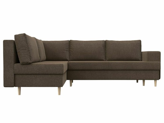 Угловой диван-кровать Сильвана коричневого цвета левый угол - купить Угловые диваны по цене 62999.0