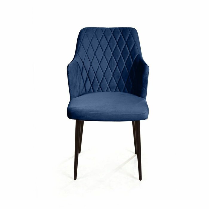 Стул с подлокотниками Hunt синего цвета  - купить Обеденные стулья по цене 8900.0