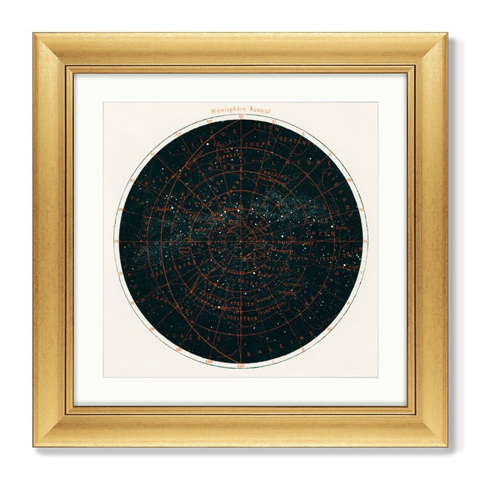  Набор из двух репродукций картин Constellations of the Two Hemispheres, 1877г.  - лучшие Картины в INMYROOM