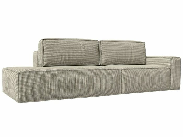 Прямой диван-кровать Прага модерн серо-бежевого цвета подлокотник справа