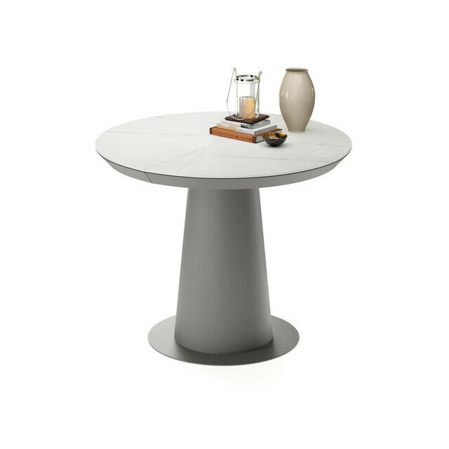 Раздвижной обеденный стол Зир S бело-серого цвета - лучшие Обеденные столы в INMYROOM