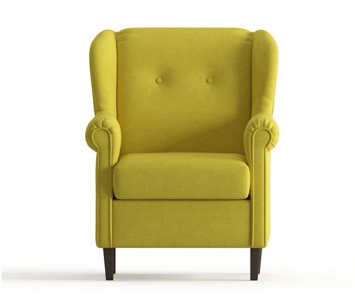 Кресло из велюра Леон желтого цвета - купить Интерьерные кресла по цене 15990.0