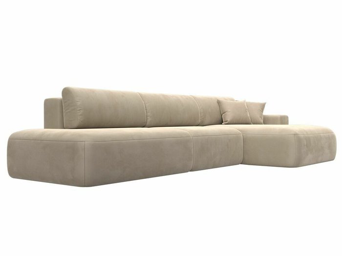 Угловой диван-кровать Лига 036 Модерн Лонг бежевого цвета правый угол - лучшие Угловые диваны в INMYROOM