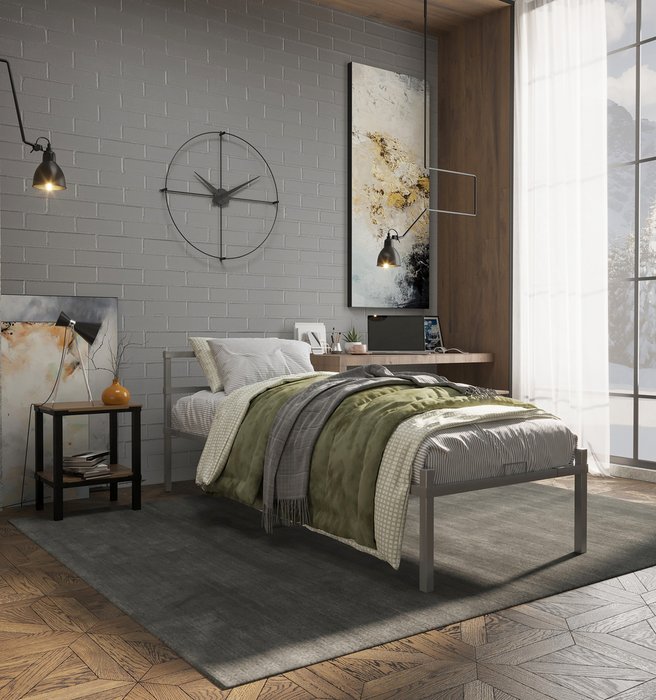Кровать Stone 80х200 серого цвета - лучшие Кровати для спальни в INMYROOM