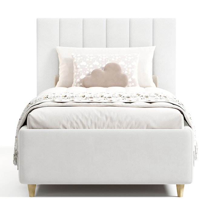 Кровать Olivia 90х200 белого цвета с подъемным механизмом - купить Одноярусные кроватки по цене 50710.0