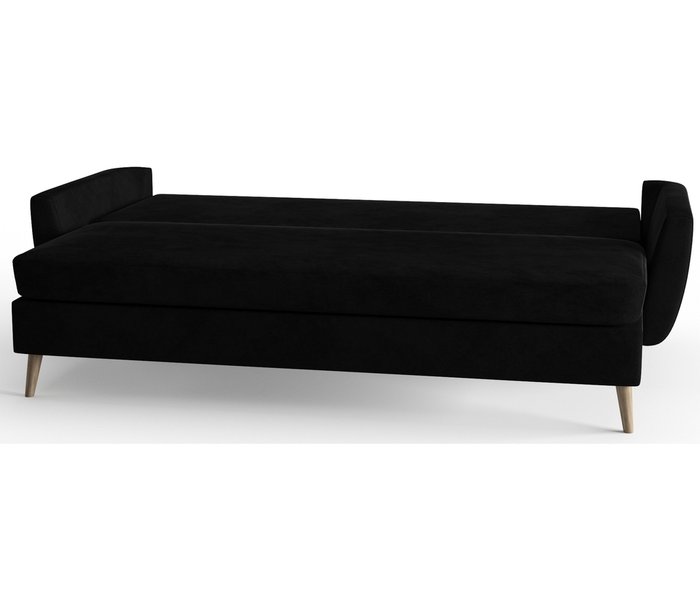 Диван-кровать Авиньон в обивке из велюра черного цвета - лучшие Прямые диваны в INMYROOM