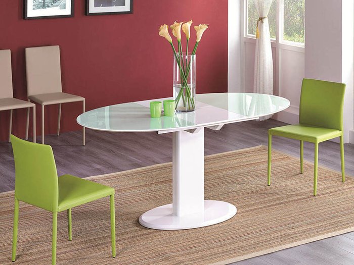 Овальный раскладной стол белого цвета - лучшие Обеденные столы в INMYROOM