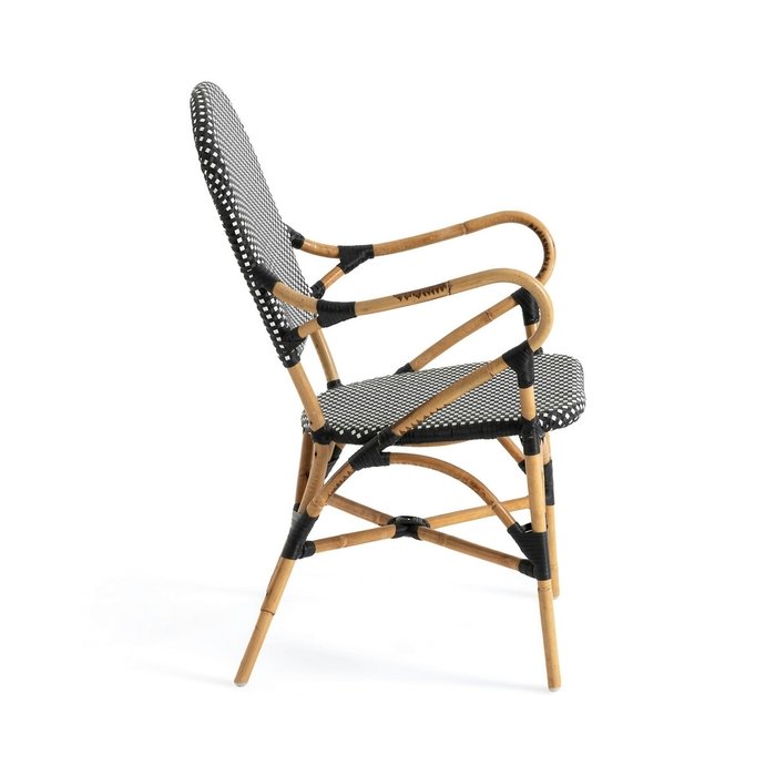 Кресло из стеблей ротанга Bistro черного цвета - лучшие Садовые стулья в INMYROOM
