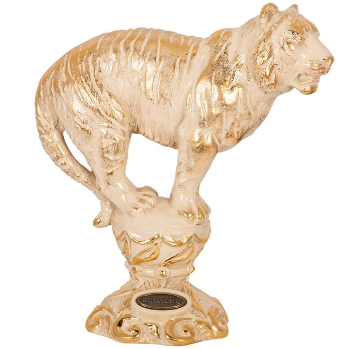 Статуэтка Тигр Мейнард кремово-золотого цвета