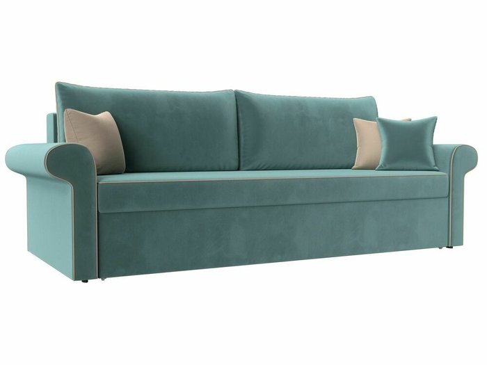 Прямой диван-кровать Милфорд темно-бирюзового цвета