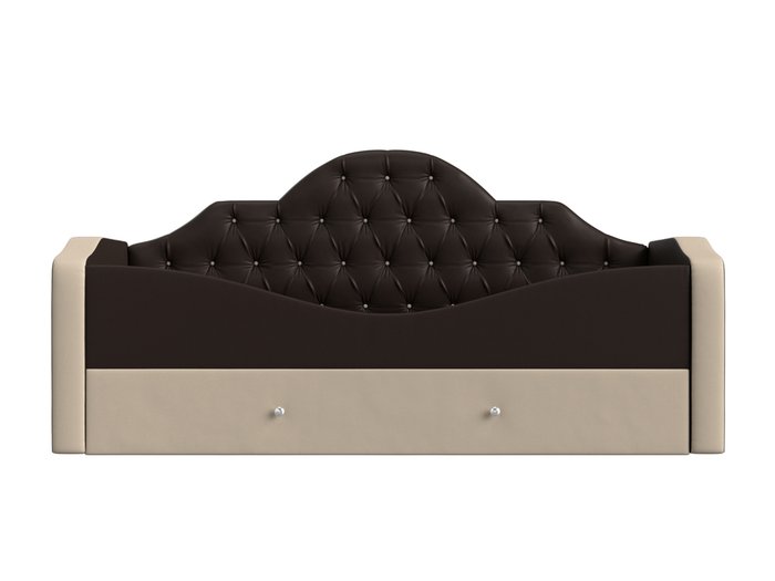 Детская кровать Скаут 72х160 бежево-коричневого цвета (экокожа) - купить Одноярусные кроватки по цене 35990.0
