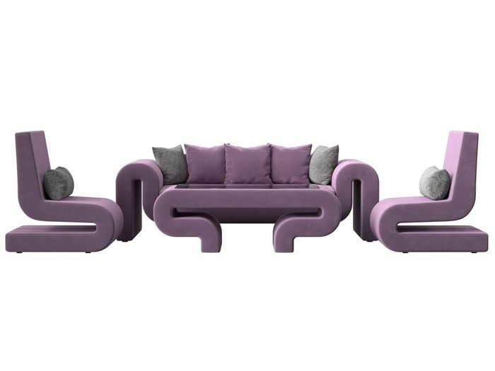 Набор мягкой мебели Волна 2 сиреневого цвета - купить Комплекты мягкой мебели по цене 117997.0