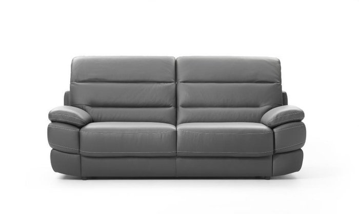 Прямой кожаный диван Balmoral серого цвета
