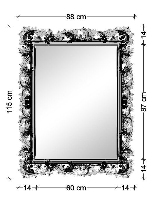 Зеркало в раме Фрея Бронза металлик S с черной патиной - купить Настенные зеркала по цене 19500.0