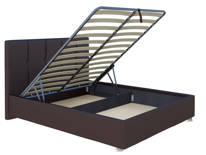 Кровать Ливери 120х200 темно-коричневого цвета с подъемным механизмом - купить Кровати для спальни по цене 27029.0