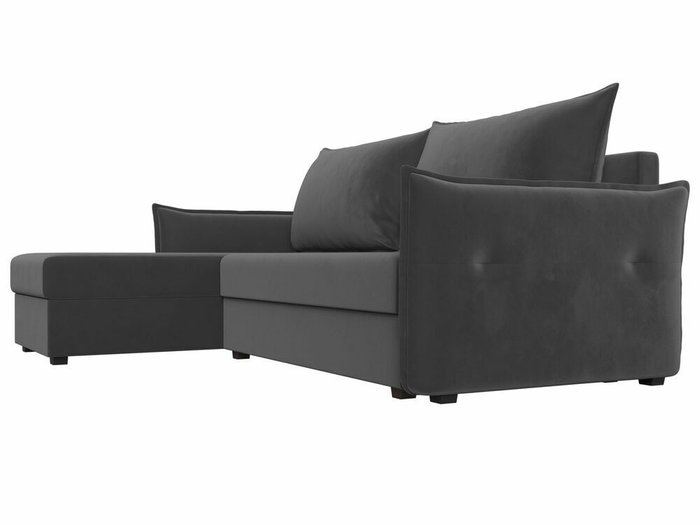 Угловой диван-кровать Лига 004 темно-серого цвета угол левый - лучшие Угловые диваны в INMYROOM