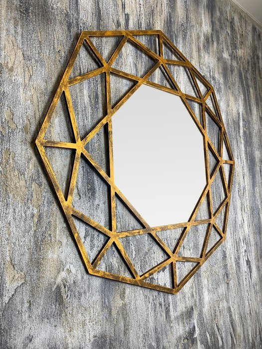 Зеркало настенное Tissue золотого цвета - купить Настенные зеркала по цене 29000.0