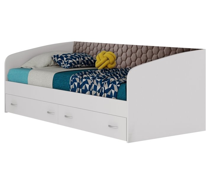 Кровать Уника 90х200 белого цвета с матрасом