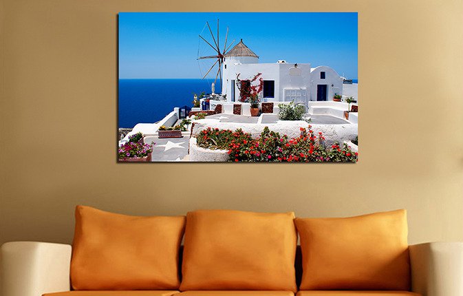 Декоративная картина на холсте: "Вилла у моря" - купить Принты по цене 3190.0