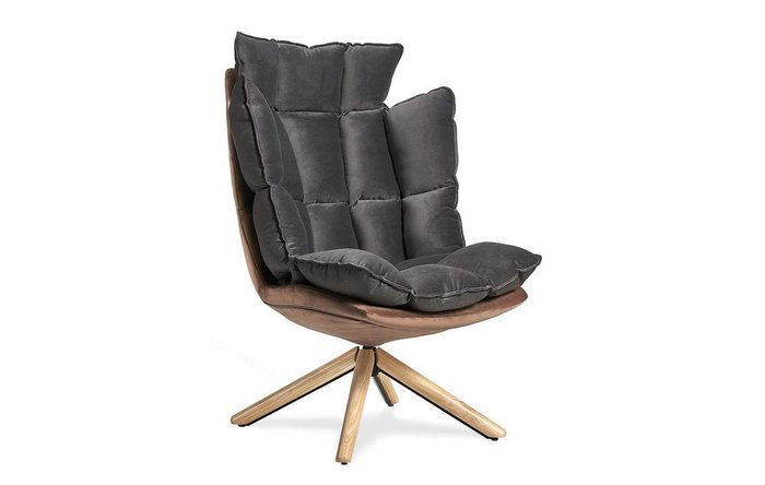 Кресло Husk темно-коричневого цвета